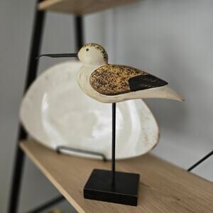 Sandpiper Shorebird Wood Style Decoy Shelf Decor